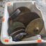 Used White Container Of Various Wheel Sanding And Grinding Discs