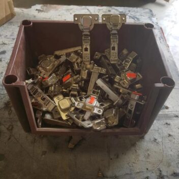 Used Brown Container Of Soft Close Cabinet Hinges