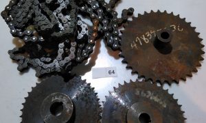3 Chain drive gears and #40 roller chain.